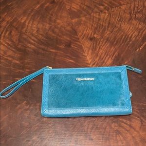 Vera Bradly Dark Teal Calf Hair Wristlet